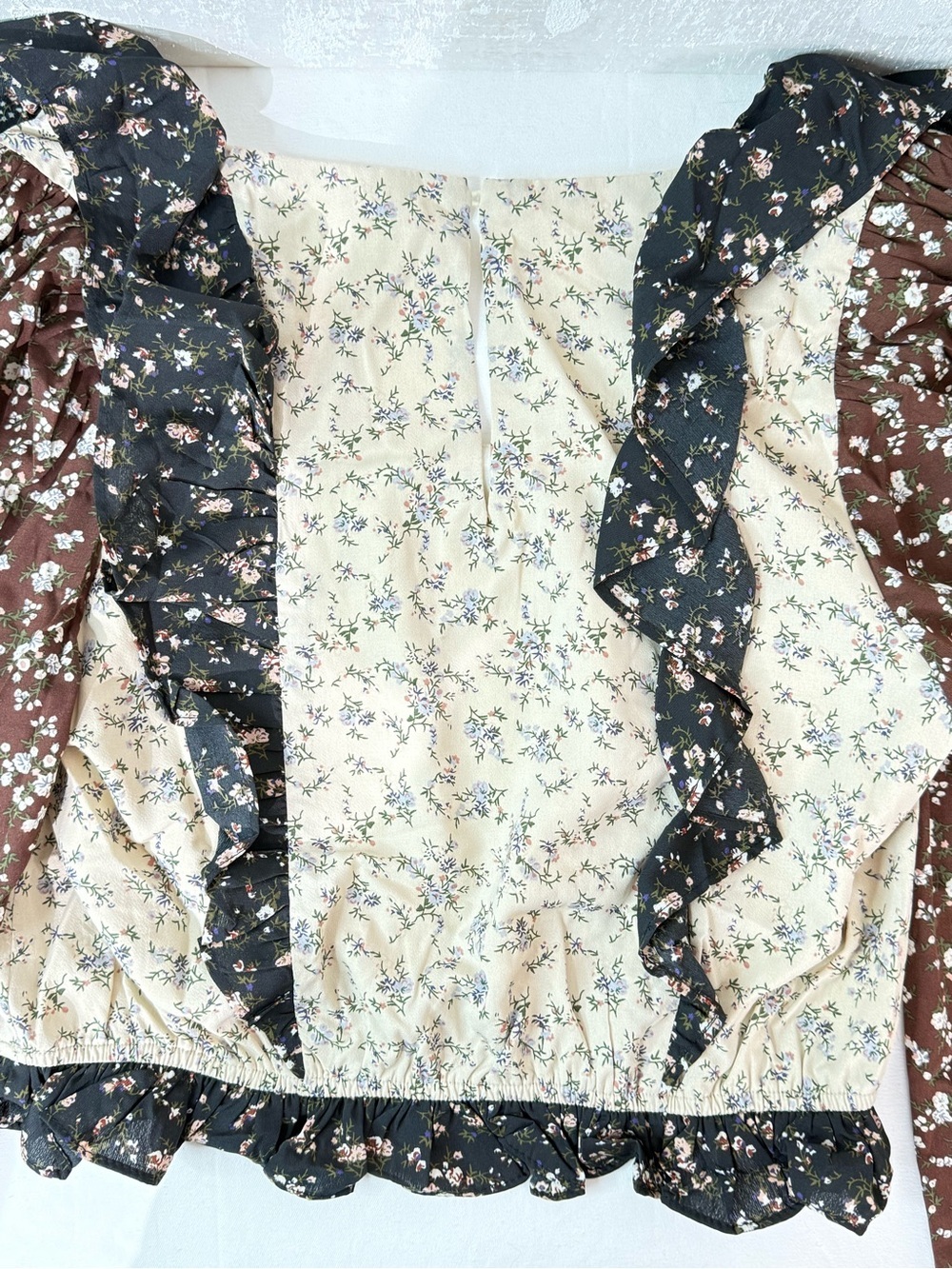 Free The Roses Floral Ruffle Top NWT Large Cottagecore - Picture 10 of 11